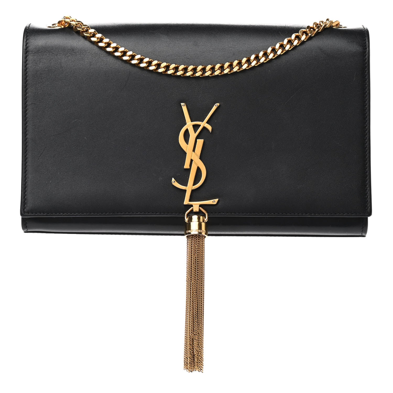 Saint Laurent Smooth Calfskin Medium Classic Monogram Kate Tassel Satchel Black 1 of 10