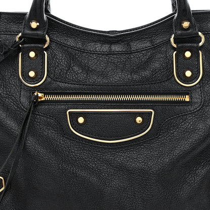 Balenciaga Chevre Gold Metallic Edge Hardware City Black 8 of 10