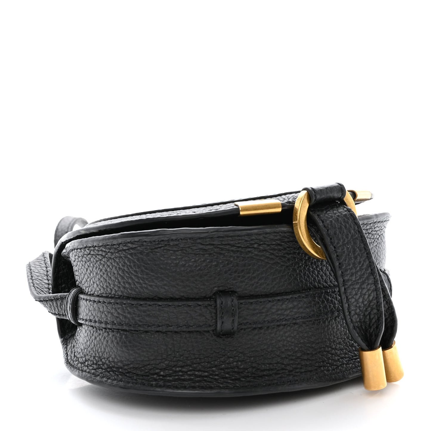 Calfskin Nano Marcie Saddle Bag Black