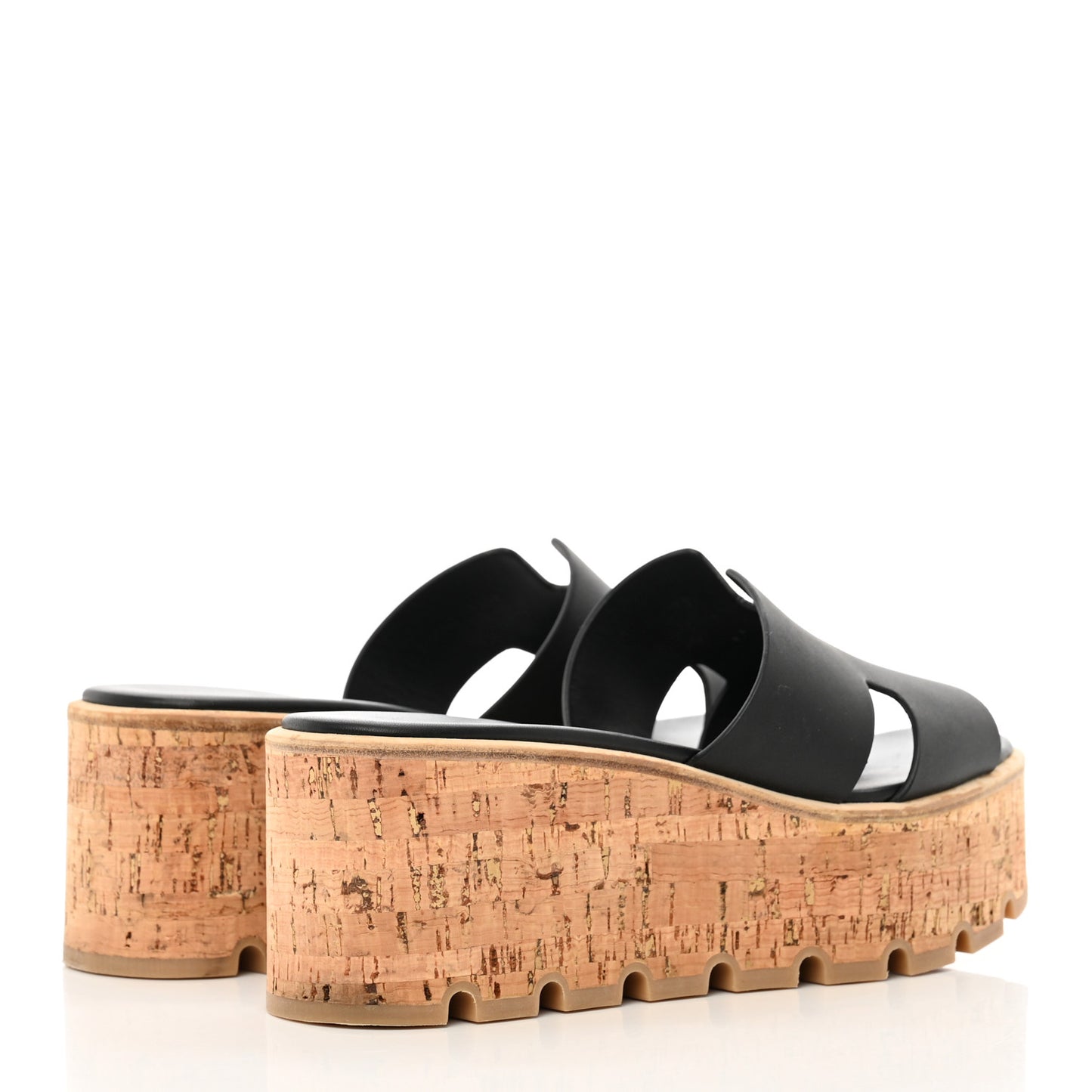 Calfskin Cork Eze 30 Sandals 37 Black