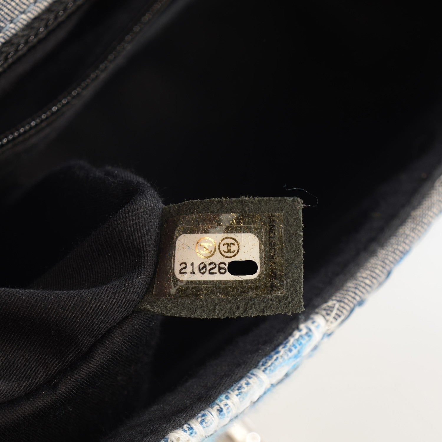 Chanel Denim Tweed Patchwork Medium Single Flap Blue 8 of 8
