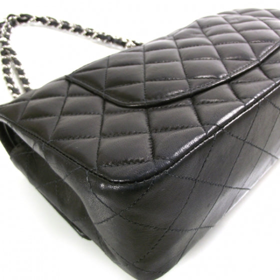 Lambskin Medium Double Flap Black