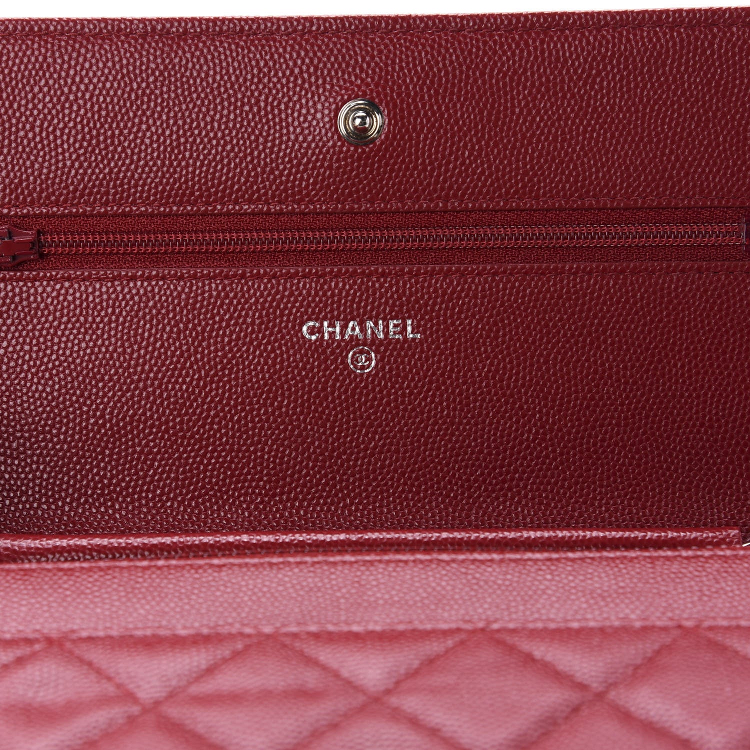 Chanel Caviar Quilted Wallet on Chain WOC Red 6 of 11