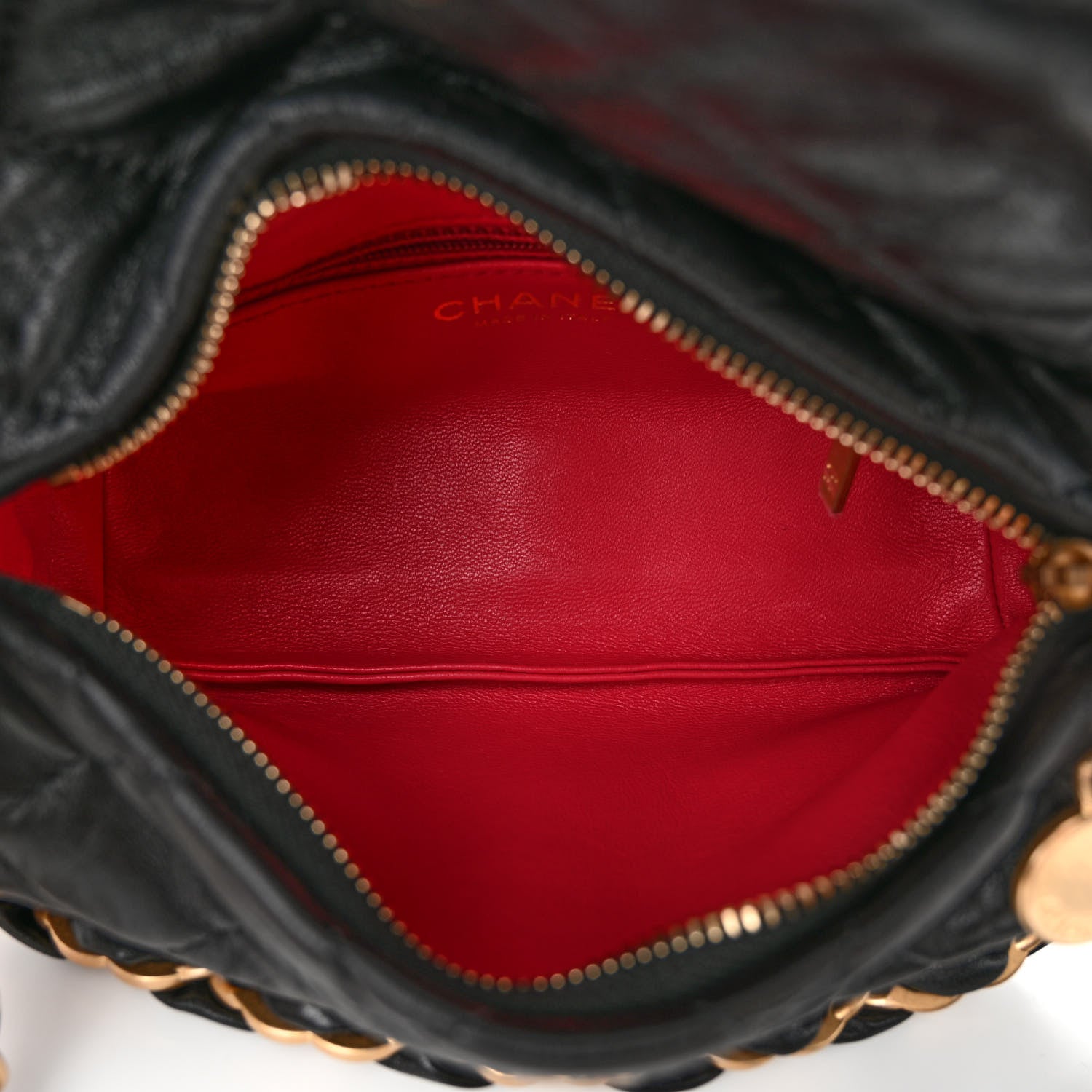 Chanel Crumpled Lambskin Quilted Small CC Links Shoulder Bag Black 5 of 11