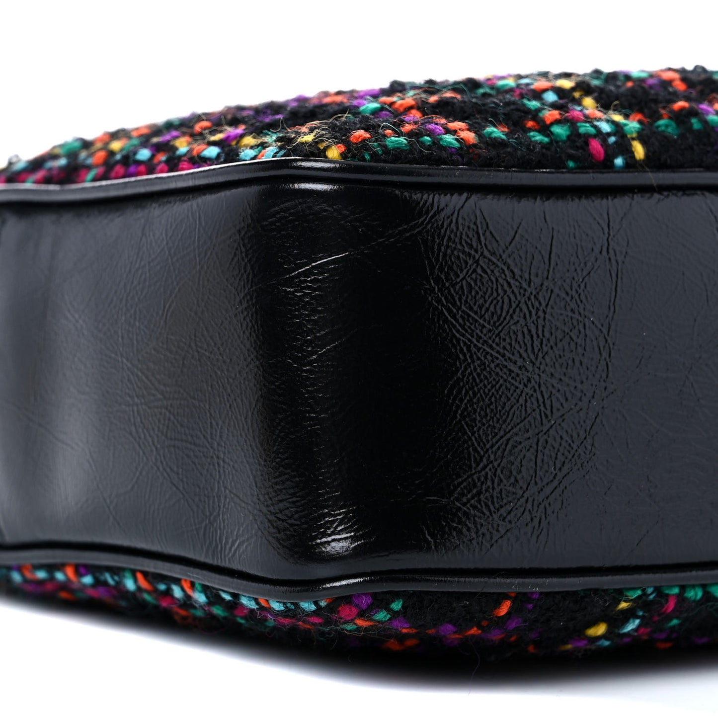 Tweed Calfskin Monogram Lou Camera Bag Black