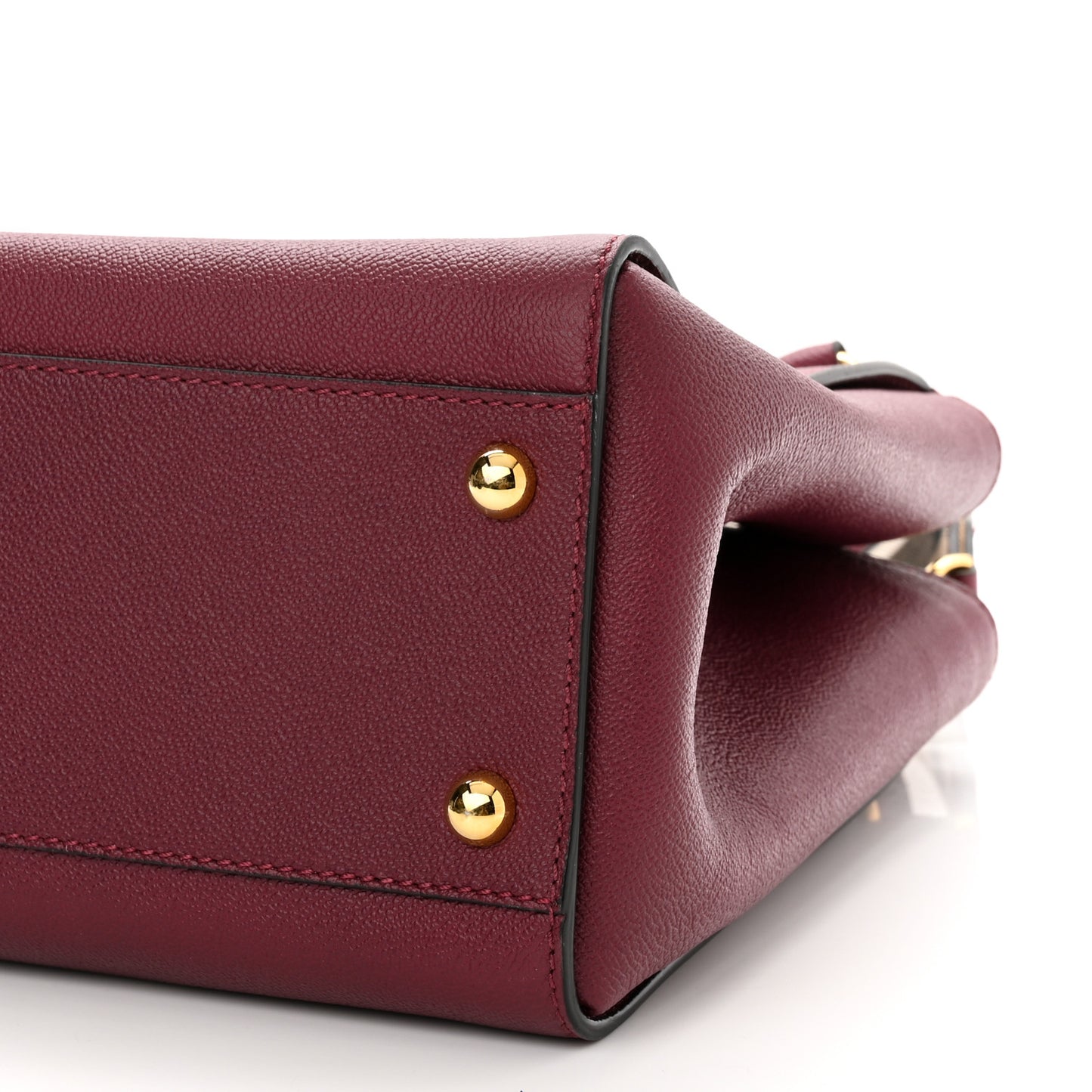 Soft Grain Medium Buckle Tote Dark Plum