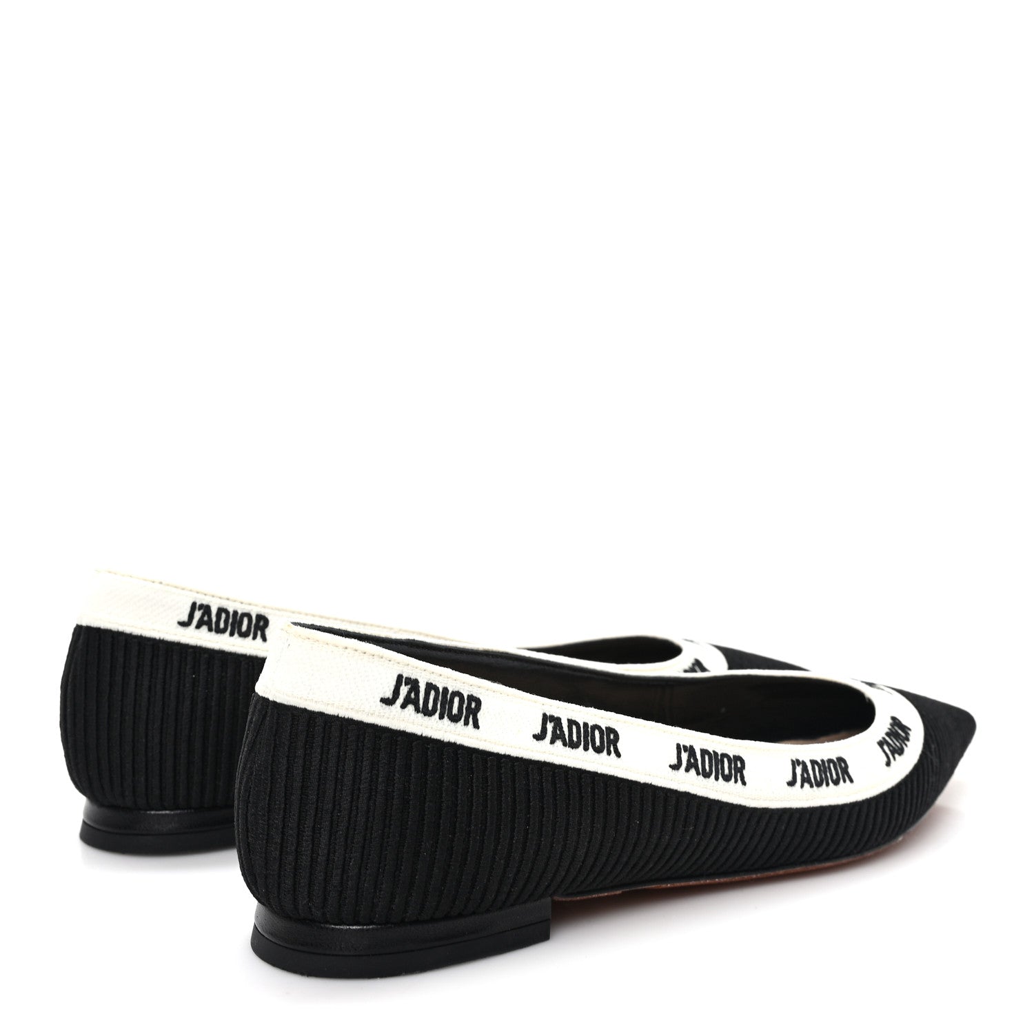 Christian Dior Fabric Ribbon Embroidered J'Adior Ballet Flats 36 Black 5 of 10
