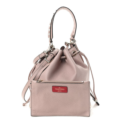 Valentino Garavani Pebbled Calfskin Small Rockstud Bucket Bag Poudre 1 of 8
