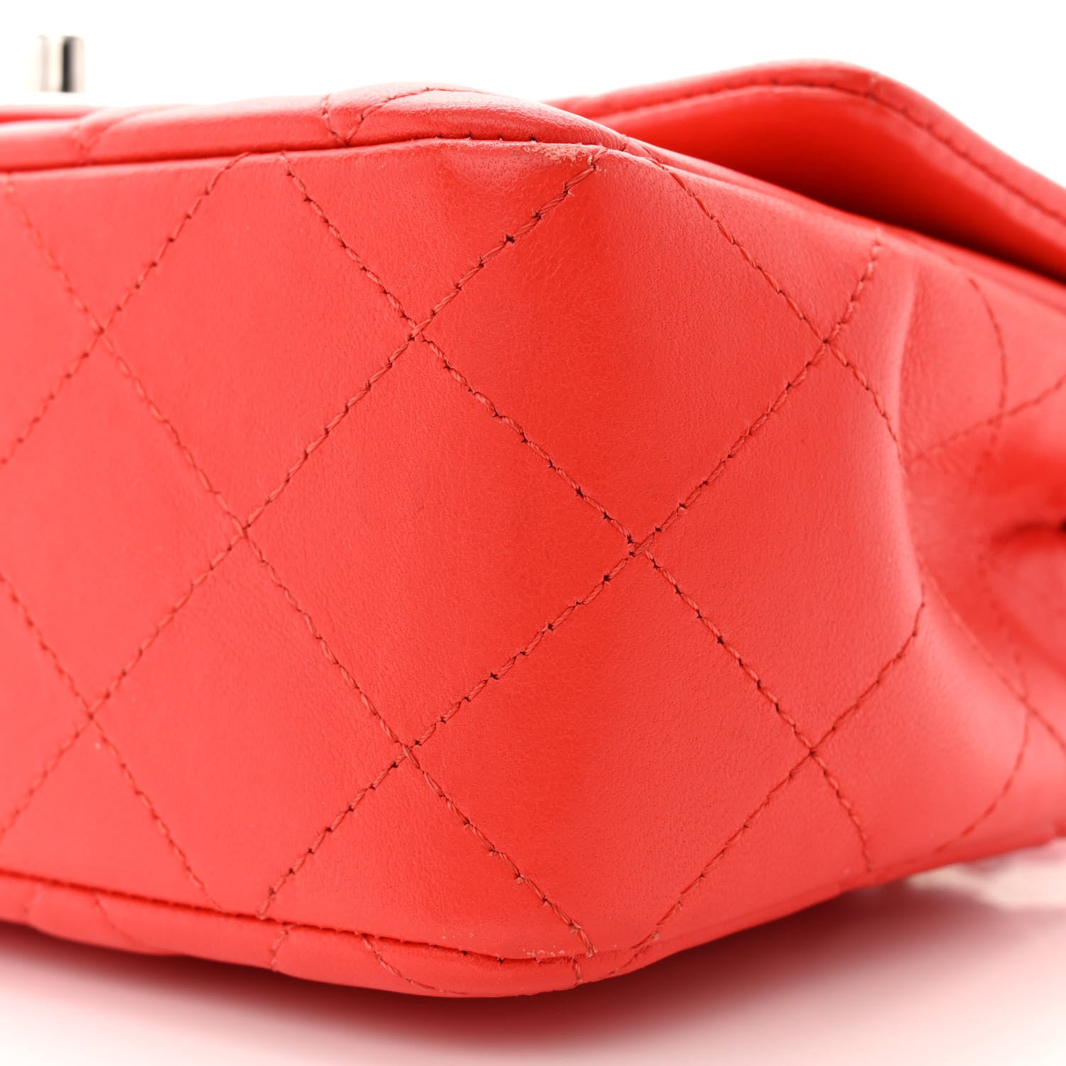 Chanel Lambskin Quilted Mini Rectangular Flap Red 10 of 12