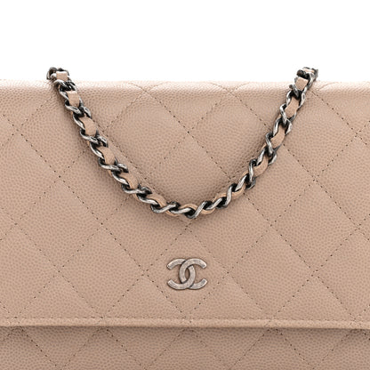 Chanel Caviar Quilted Wallet on Chain WOC Beige 9 of 14
