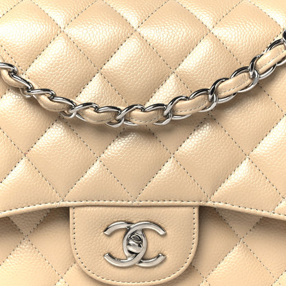 Chanel Caviar Quilted Jumbo Double Flap Beige Clair 9 of 11