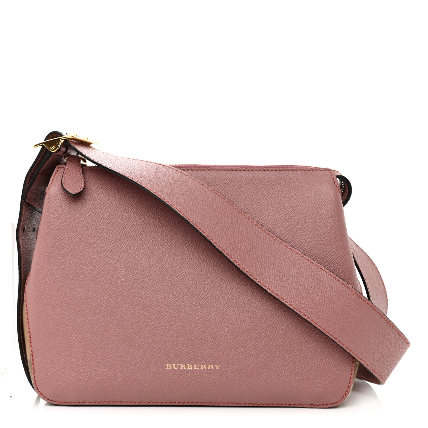 Soft Grain Calfskin House Check Small Helmsley Crossbody Dusty Pink