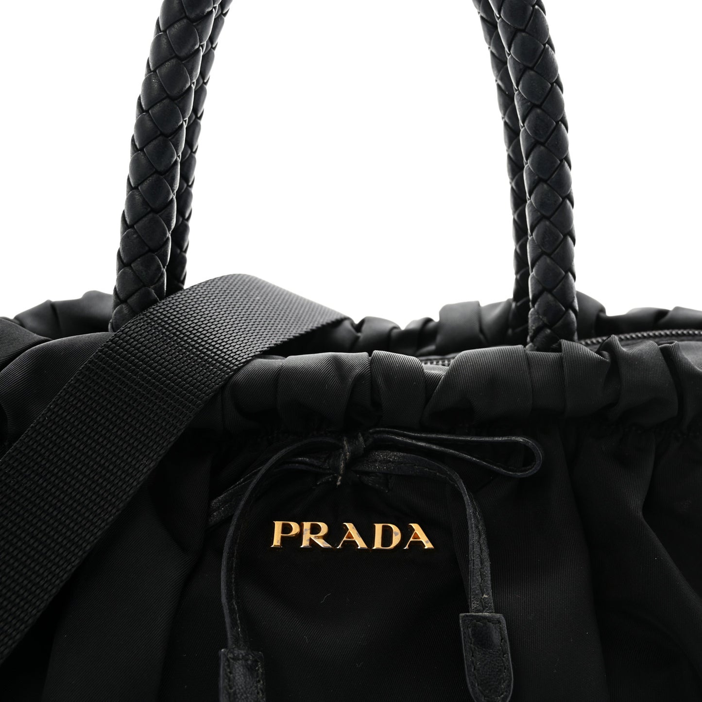 Tessuto Nylon Bow Shoulder Bag Black