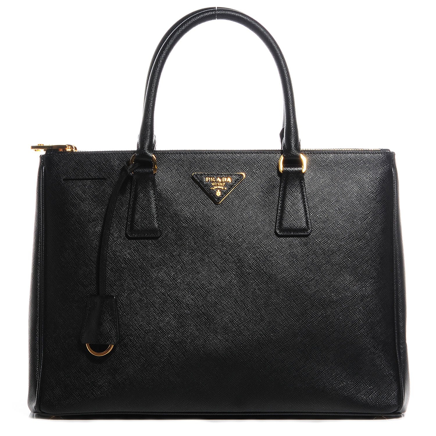 Prada Saffiano Lux Medium Double Zip Tote Nero Black 1 of 9