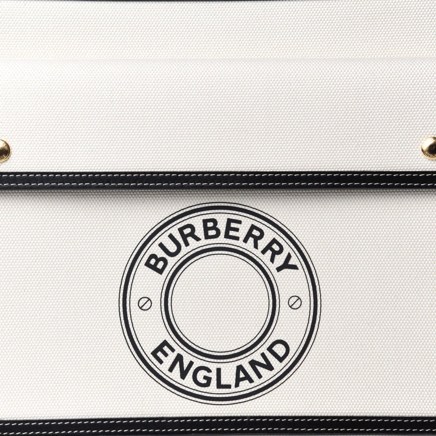 Burberry Canvas Smooth Calfskin Two Tone Medium Pocket Bag Natural Black 12 of 12