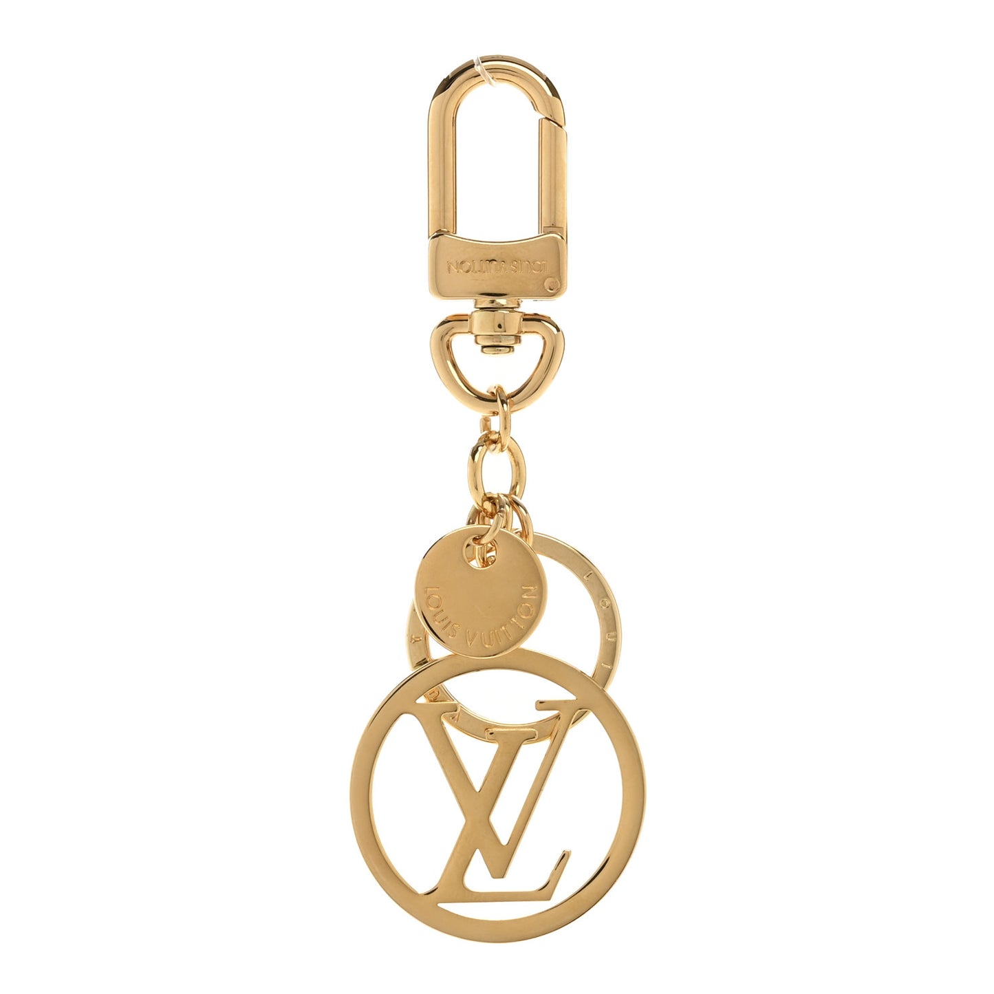 LV Circle Bag Charm Key Holder Gold