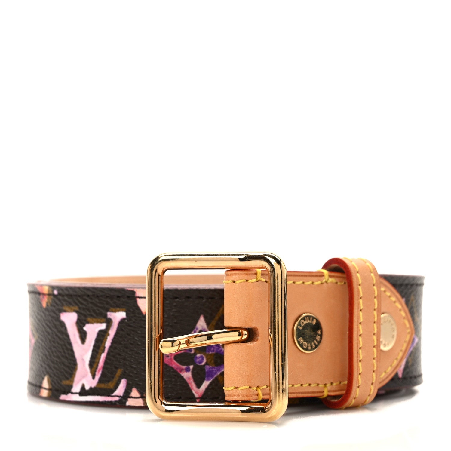 Louis Vuitton Monogram Watercolor Aquarelle Belt 80 32 Brown 1 of 5