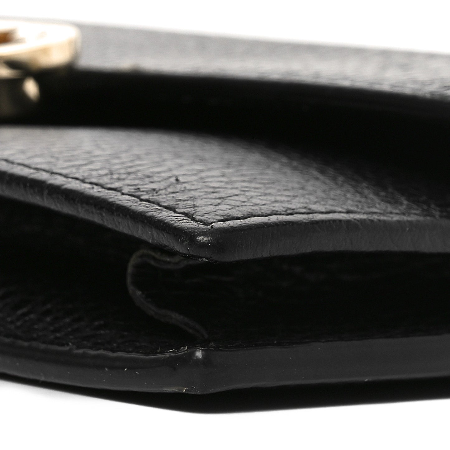 Dollar Calfskin Interlocking G Chain Wallet Black