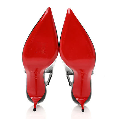 Christian Louboutin Patent Hot Chick Slingback 70 Pumps 39 Black 6 of 9