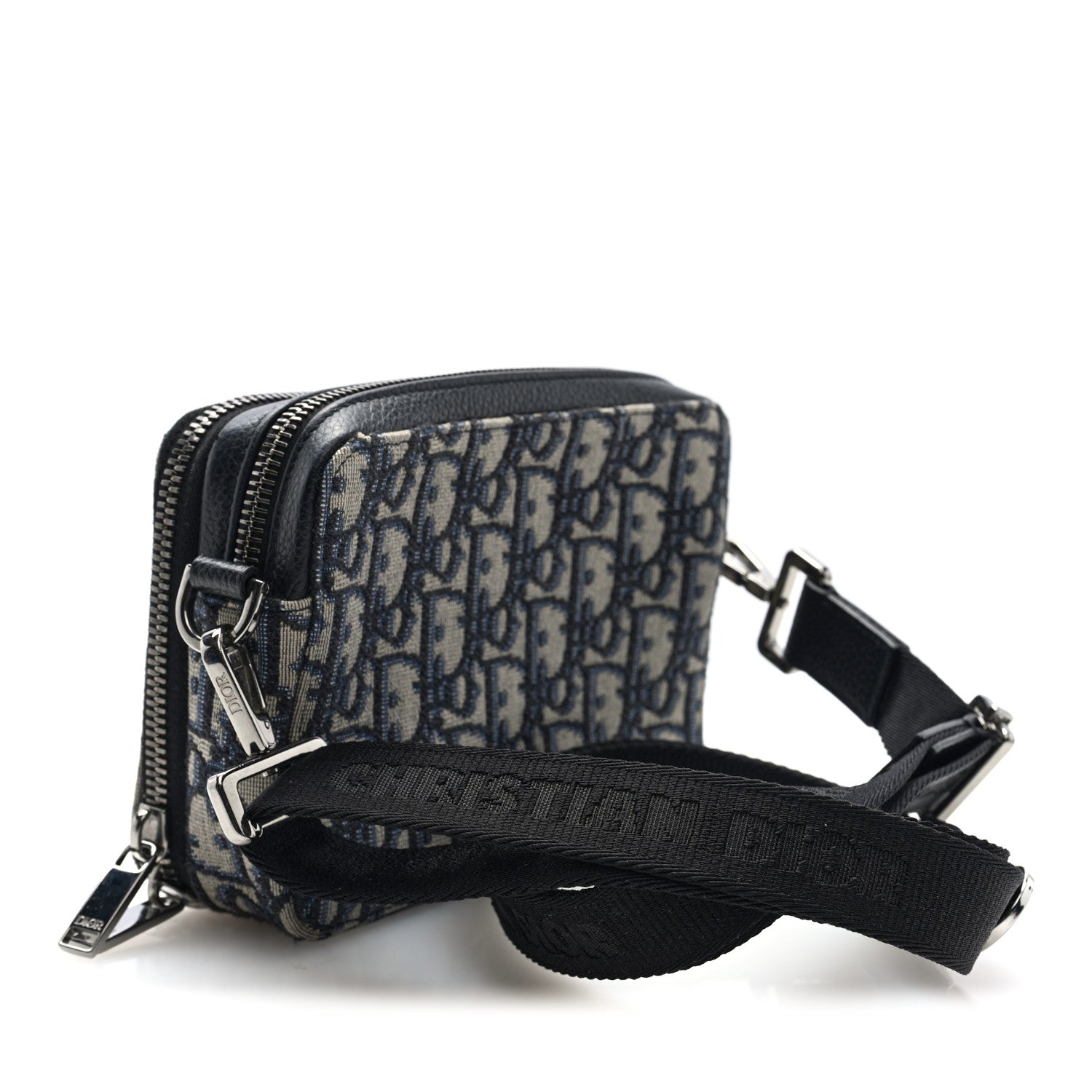 Christian Dior Oblique Pouch Beige Black 3 of 10