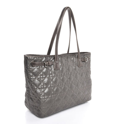 Christian Dior Coated Canvas Cannage Small Panarea Tote Grey 3 of 8