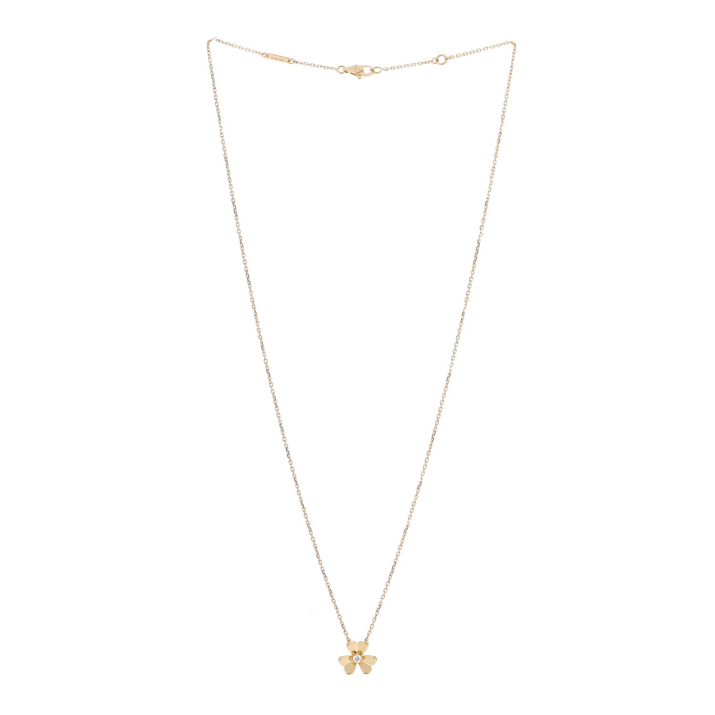18K Yellow Gold Diamond Mini Frivole Pendant Necklace