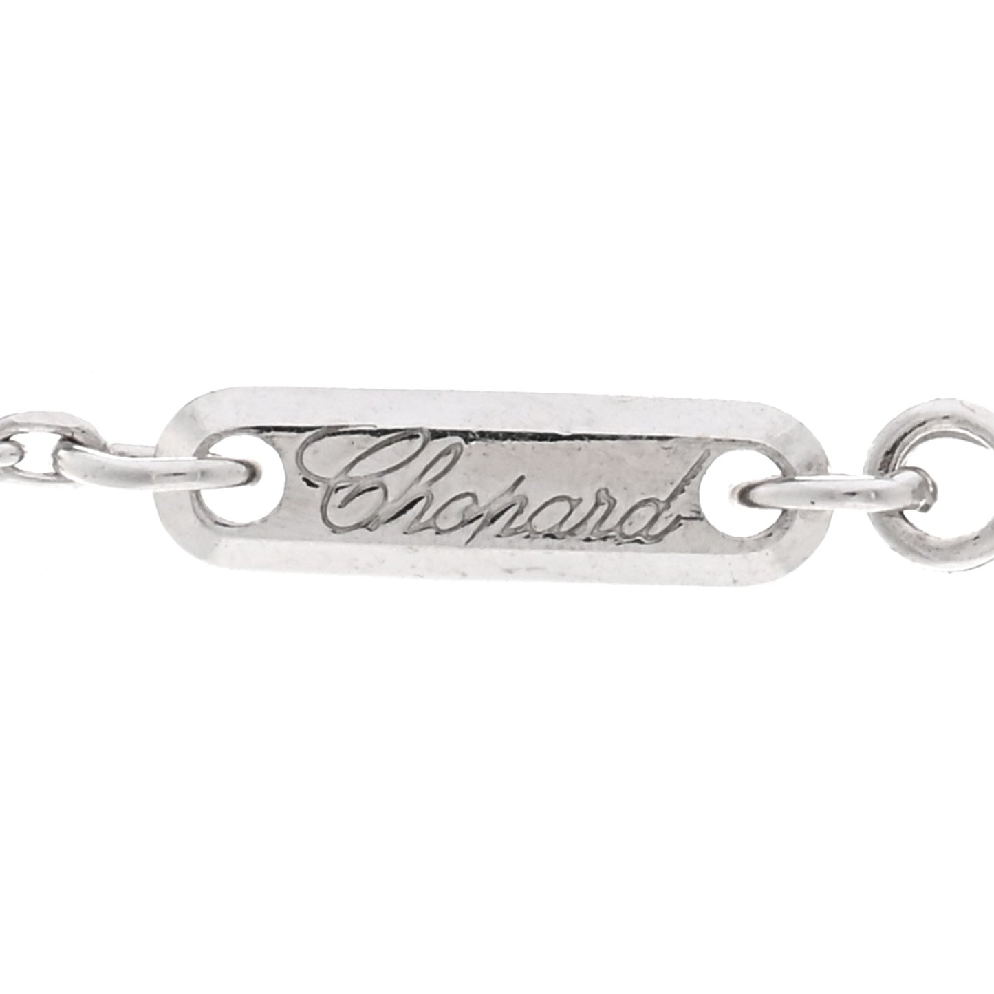 18K White Gold Diamond Happy Diamonds Pave Graduated Drop Necklace