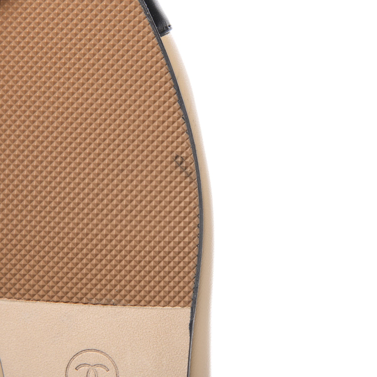 Chanel Lambskin Cap Toe CC Ballerina Flats 39 Beige Black 8 of 10