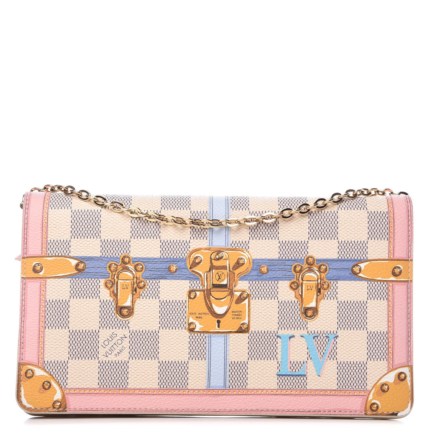 Louis Vuitton Damier Azur Summer Trunks Pochette Weekend 1 of 7