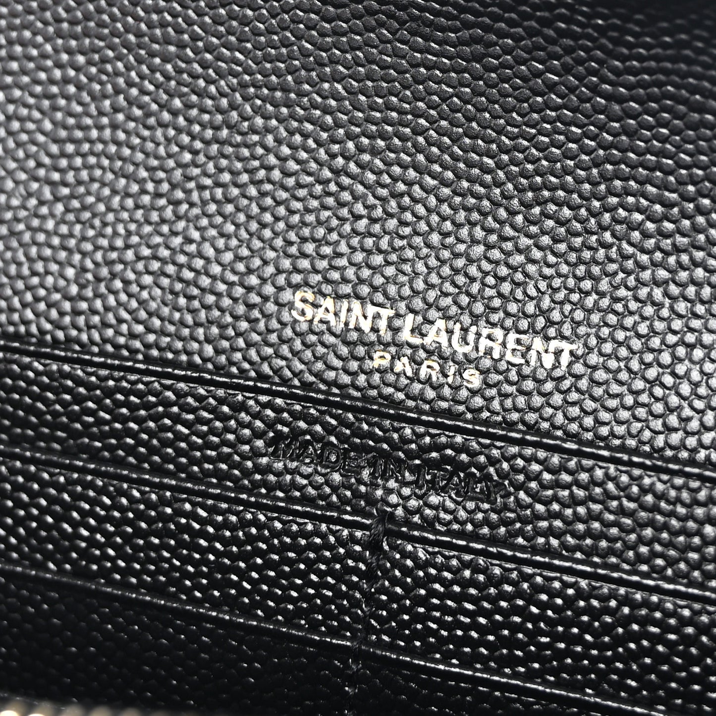 Grain De Poudre Matelasse Chevron Monogram Flap Wallet Black
