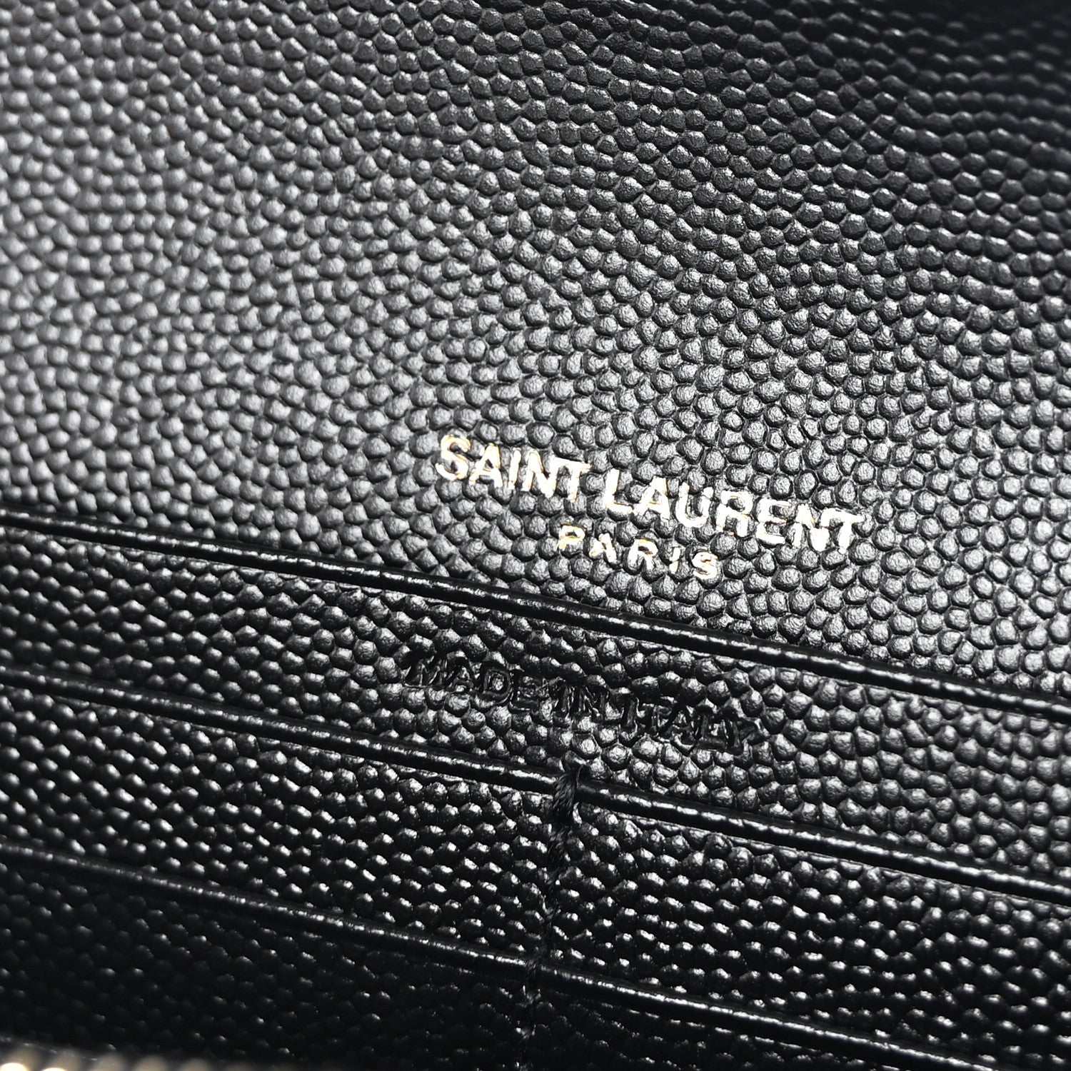 Saint Laurent Grain De Poudre Matelasse Chevron Monogram Flap Wallet Black 7 of 9