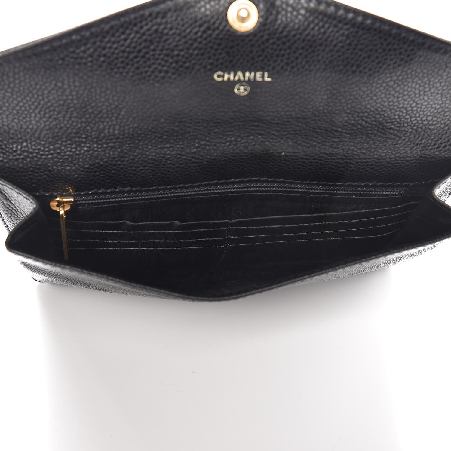 Chanel Caviar Timeless CC Envelope Wallet Black 5 of 10