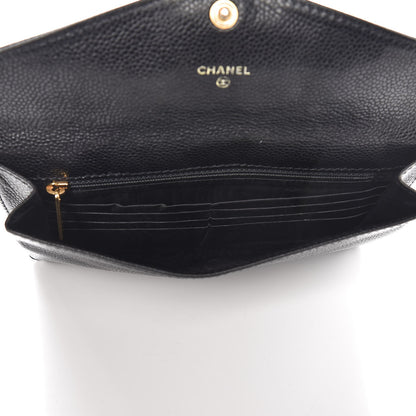 Chanel Caviar Timeless CC Envelope Wallet Black 5 of 10