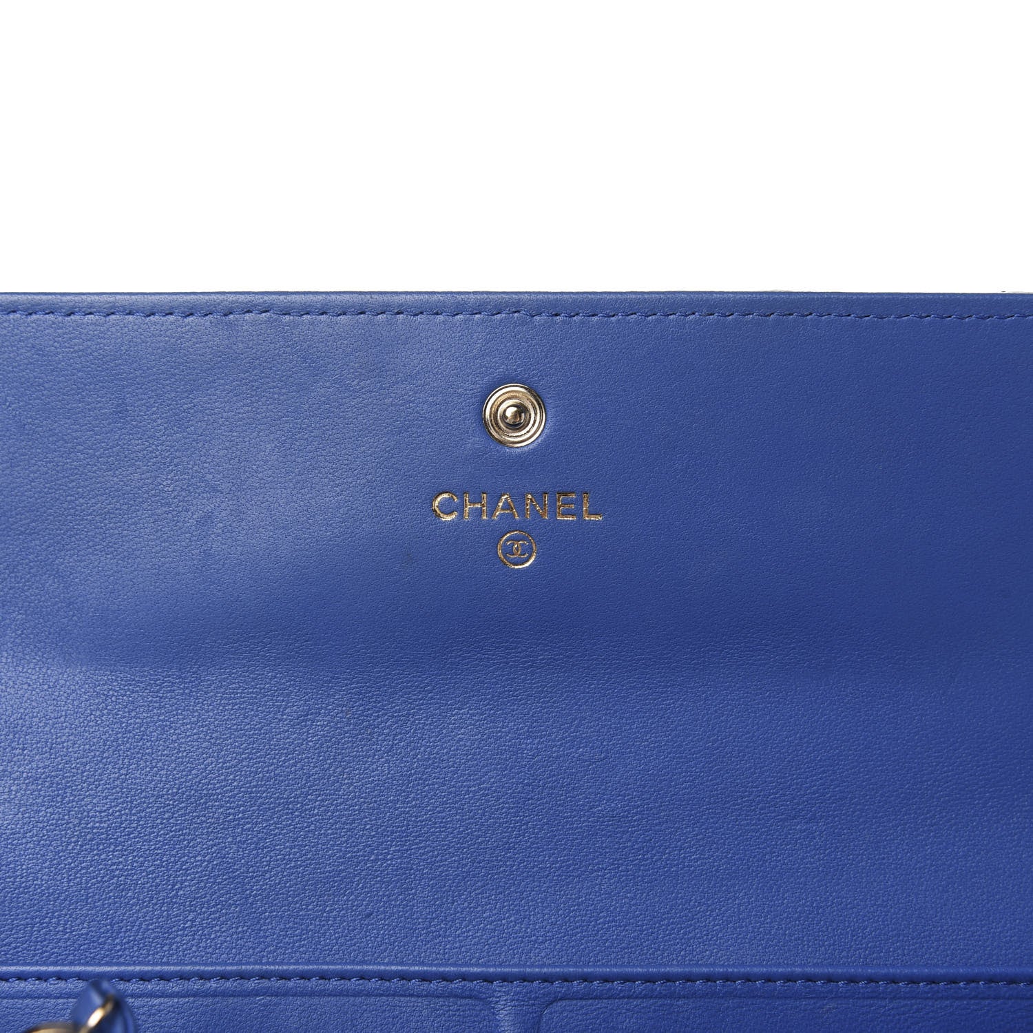Chanel Lambskin Quilted Large Gusset Flap Wallet Blue 6 of 10