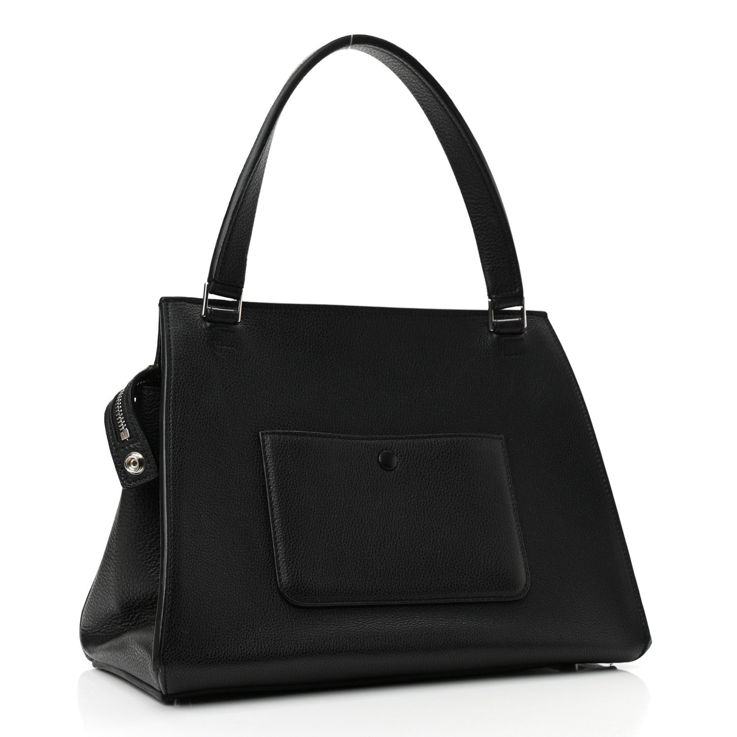Supple Calfskin Medium Edge Shoulder Bag Black