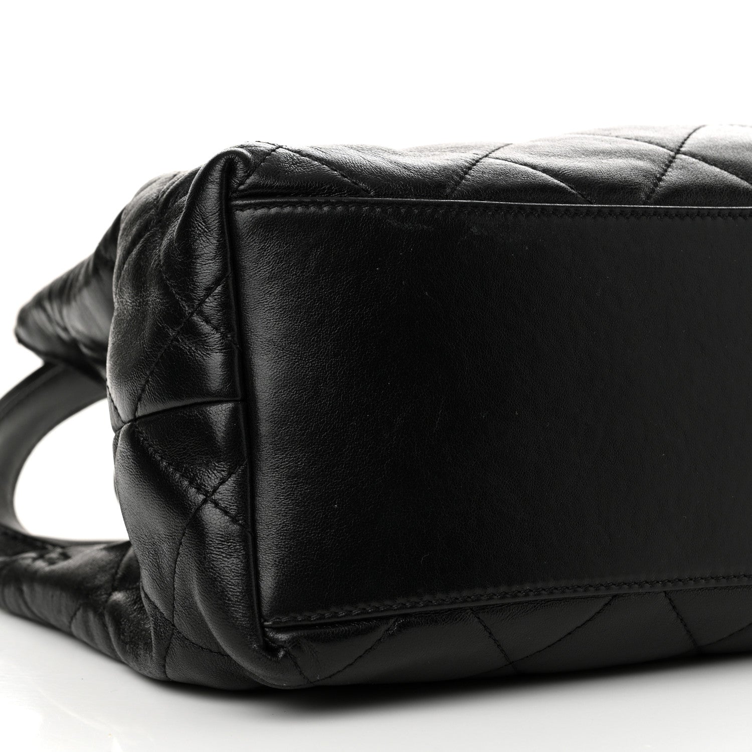Chanel Shiny Lambskin Quilted CC Belt Shopping Bag Black Black 9 of 11