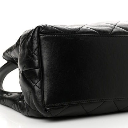 Chanel Shiny Lambskin Quilted CC Belt Shopping Bag Black Black 9 of 11