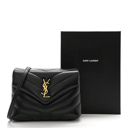 Saint Laurent Calfskin Y Quilted Monogram Toy Loulou Crossbody Bag Black 11 of 11