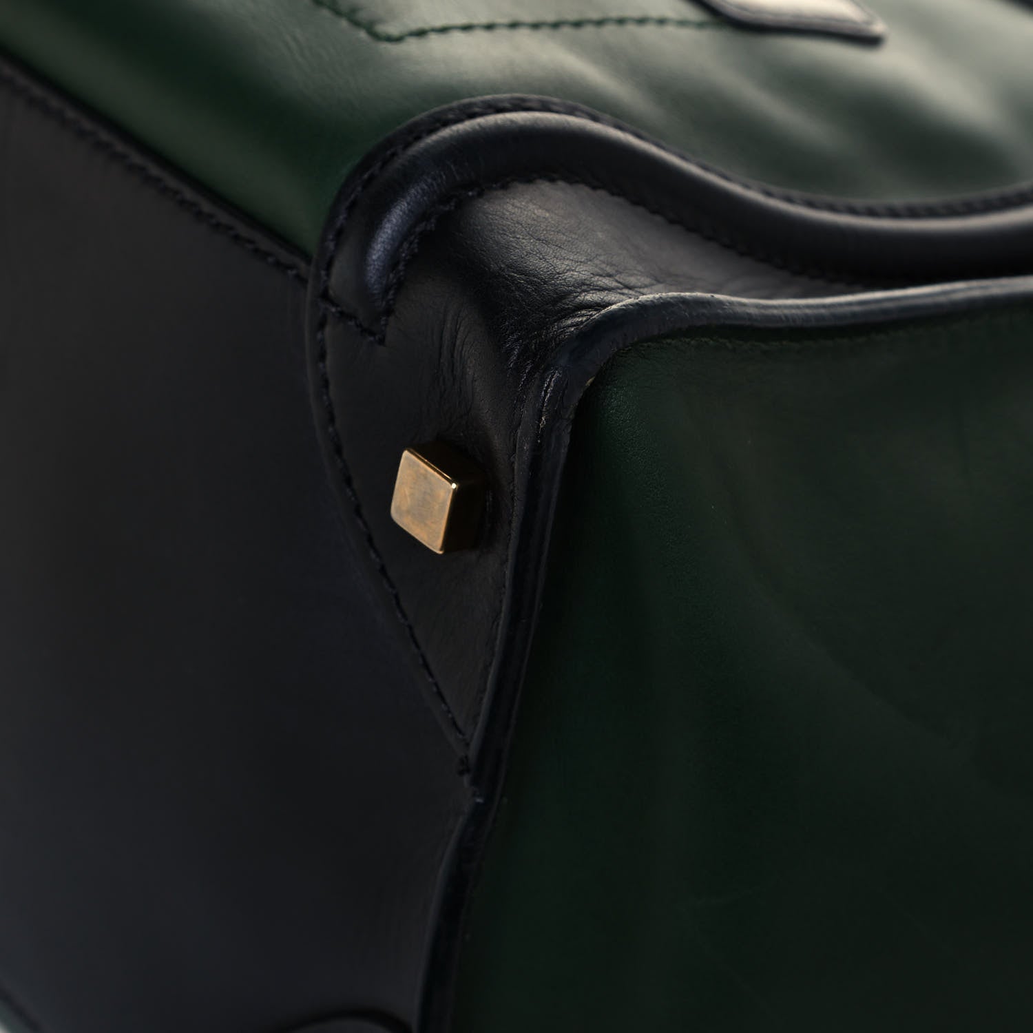 Celine Smooth Calfskin Mini Bi-Color Luggage Forest Black 10 of 15
