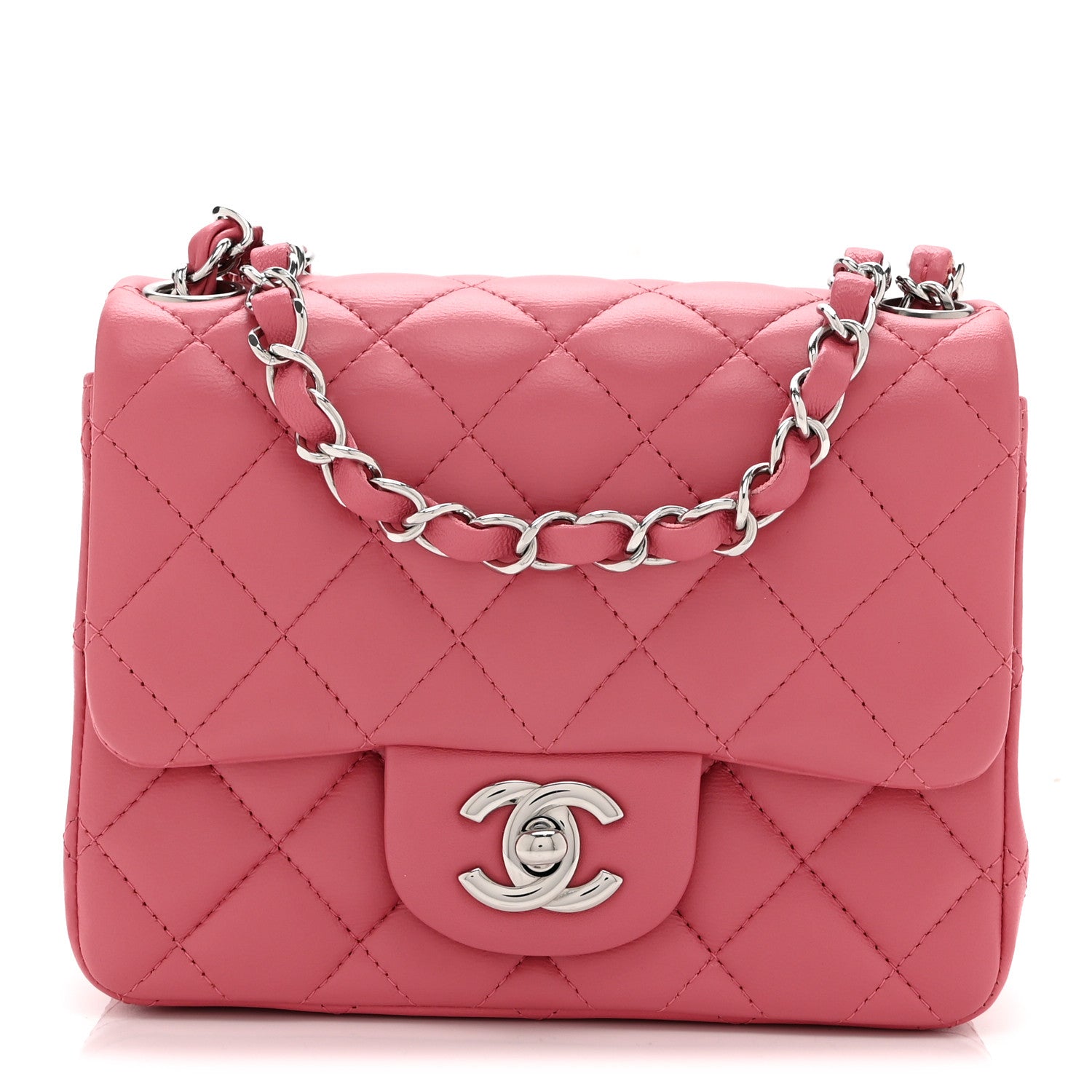 Chanel Lambskin Quilted Mini Square Flap Pink 1 of 11