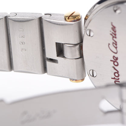 Cartier Stainless Steel 18K Yellow Gold 27mm Santos De Galbee Quartz Watch 7 of 8