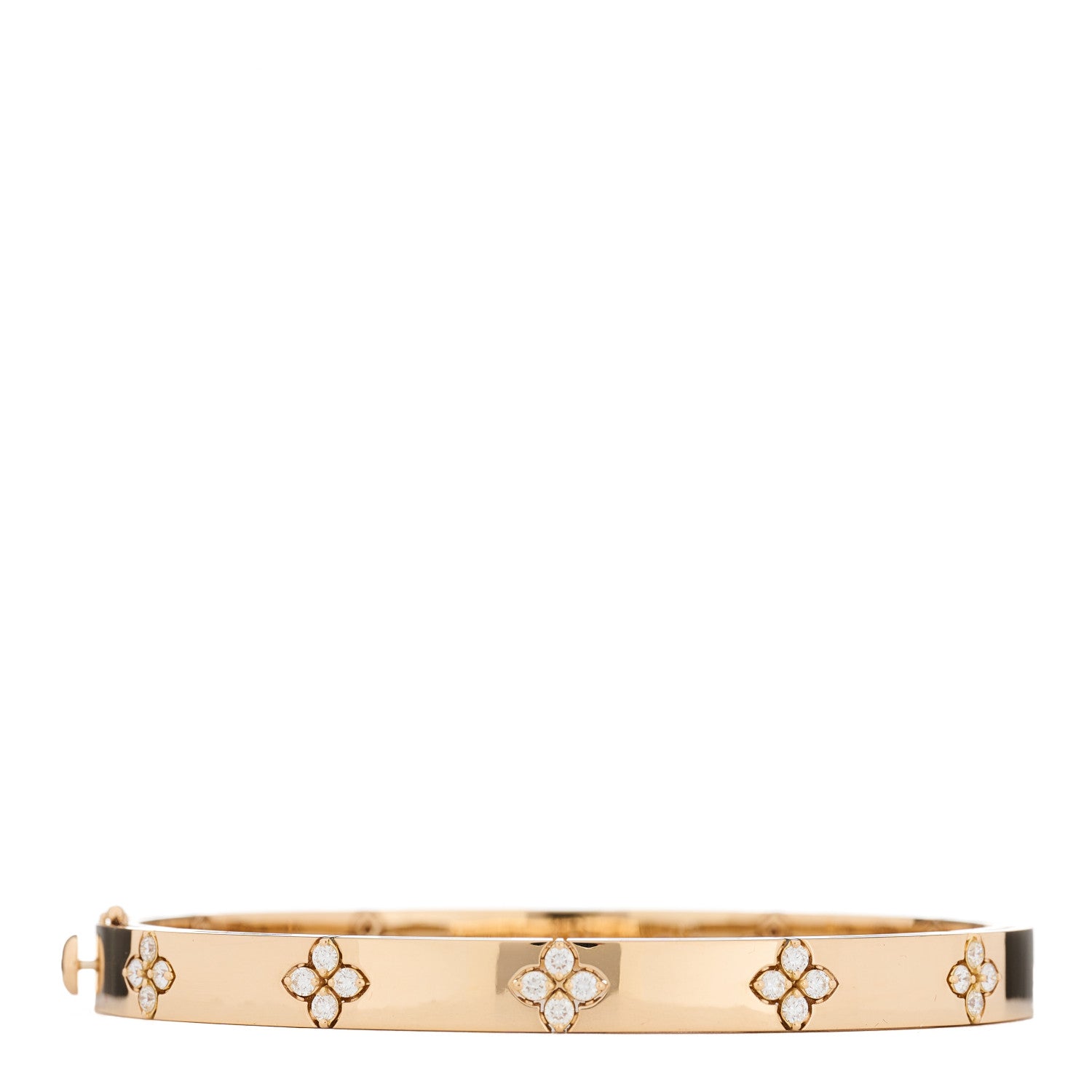 Roberto Coin 18K Rose Gold Diamond Medium Love in Verona Bangle Bracelet 2 of 7