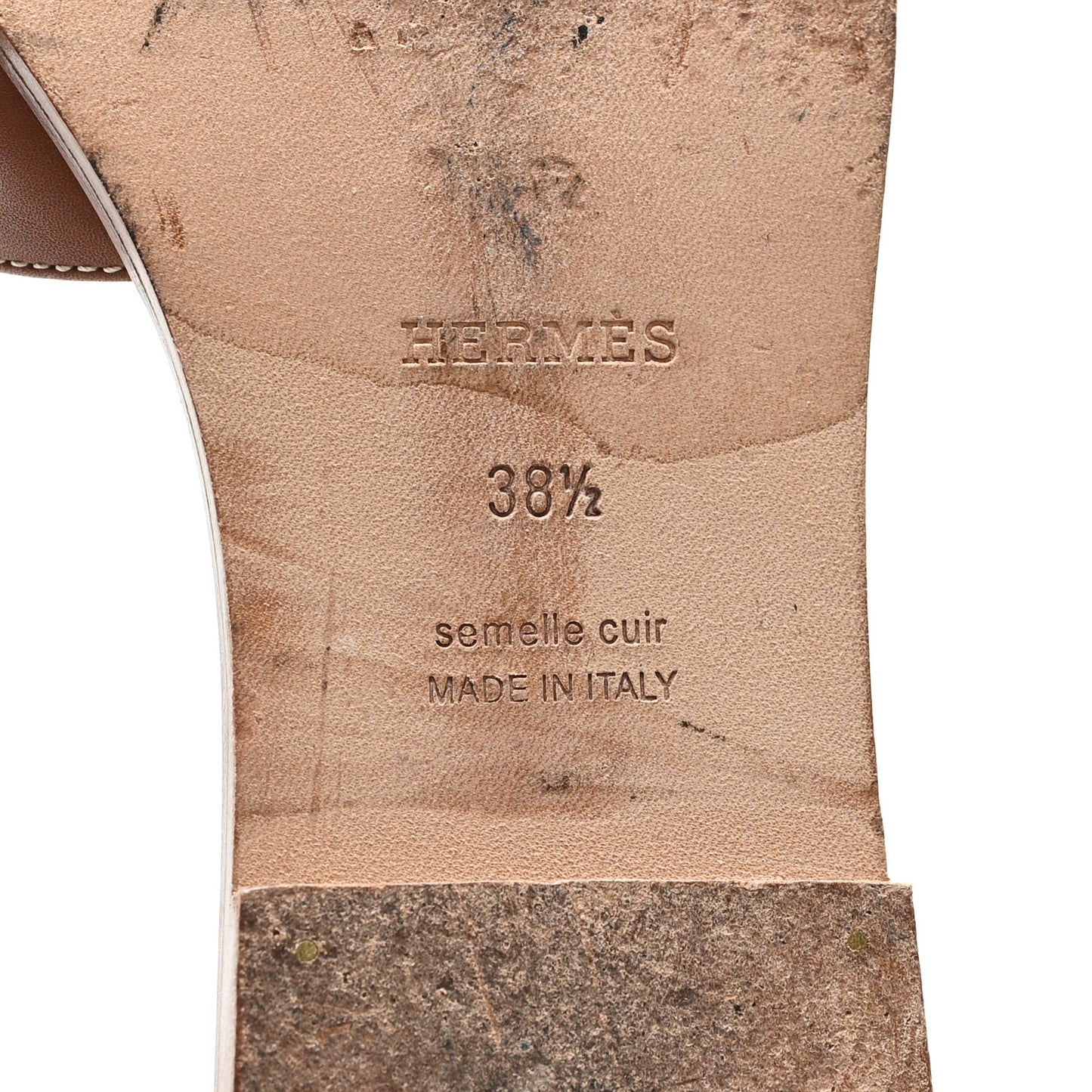 Box Calfskin Oran Sandals 38.5 Gold