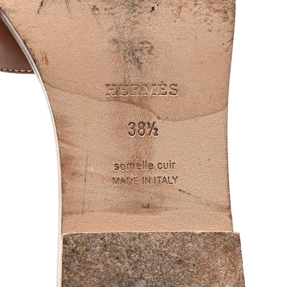 Hermes Box Calfskin Oran Sandals 38.5 Gold 7 of 9