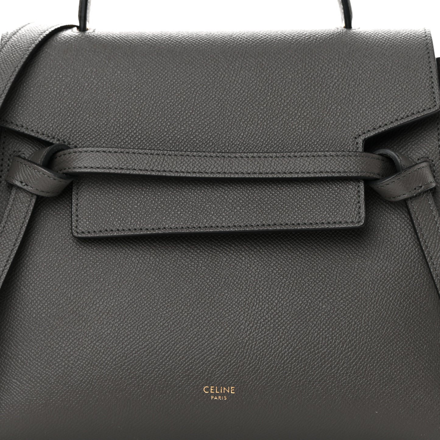 Baby Grained Calfskin Micro Belt Bag Grey