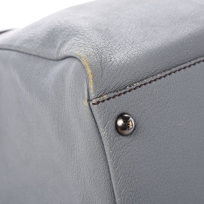 Fendi Goatskin Zucca Large Peekaboo Iconic Satchel Grigio Tobacco Black 16 of 20