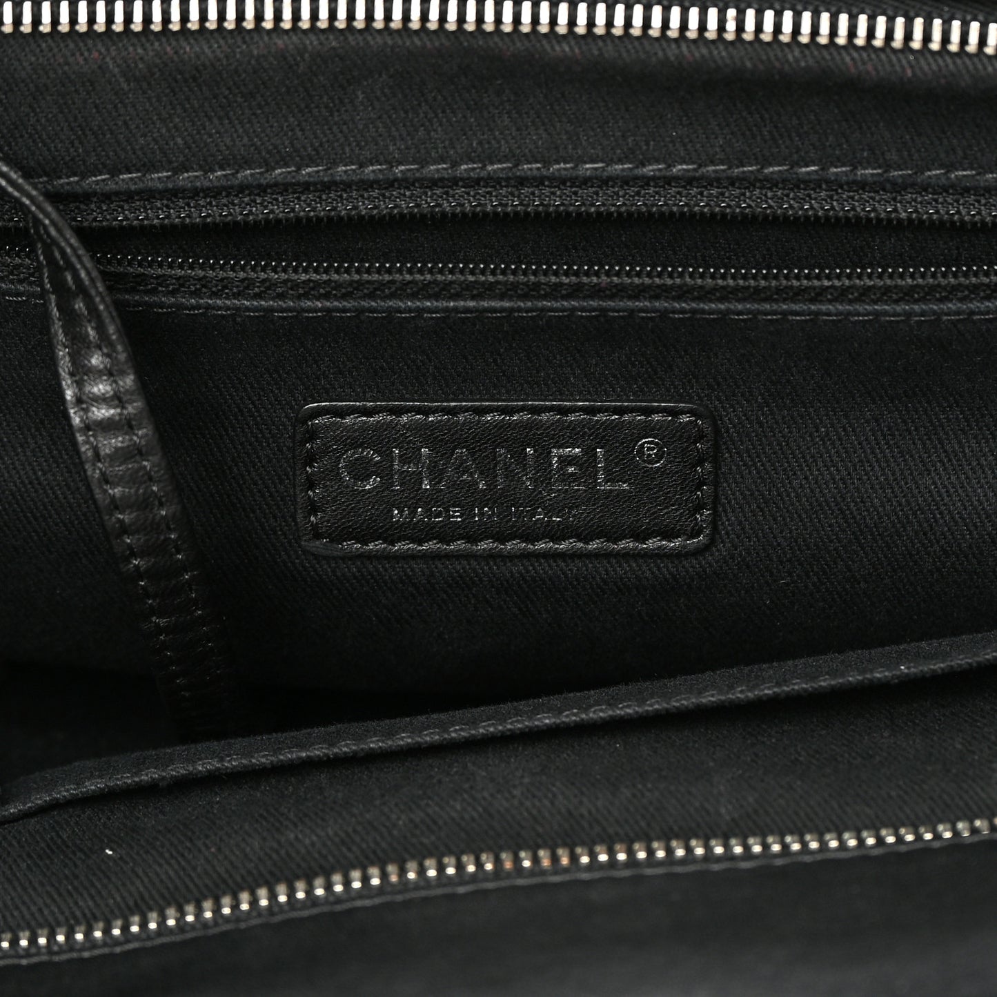 Iridescent Calfskin Quilted In The Mix Shopping Tote Black