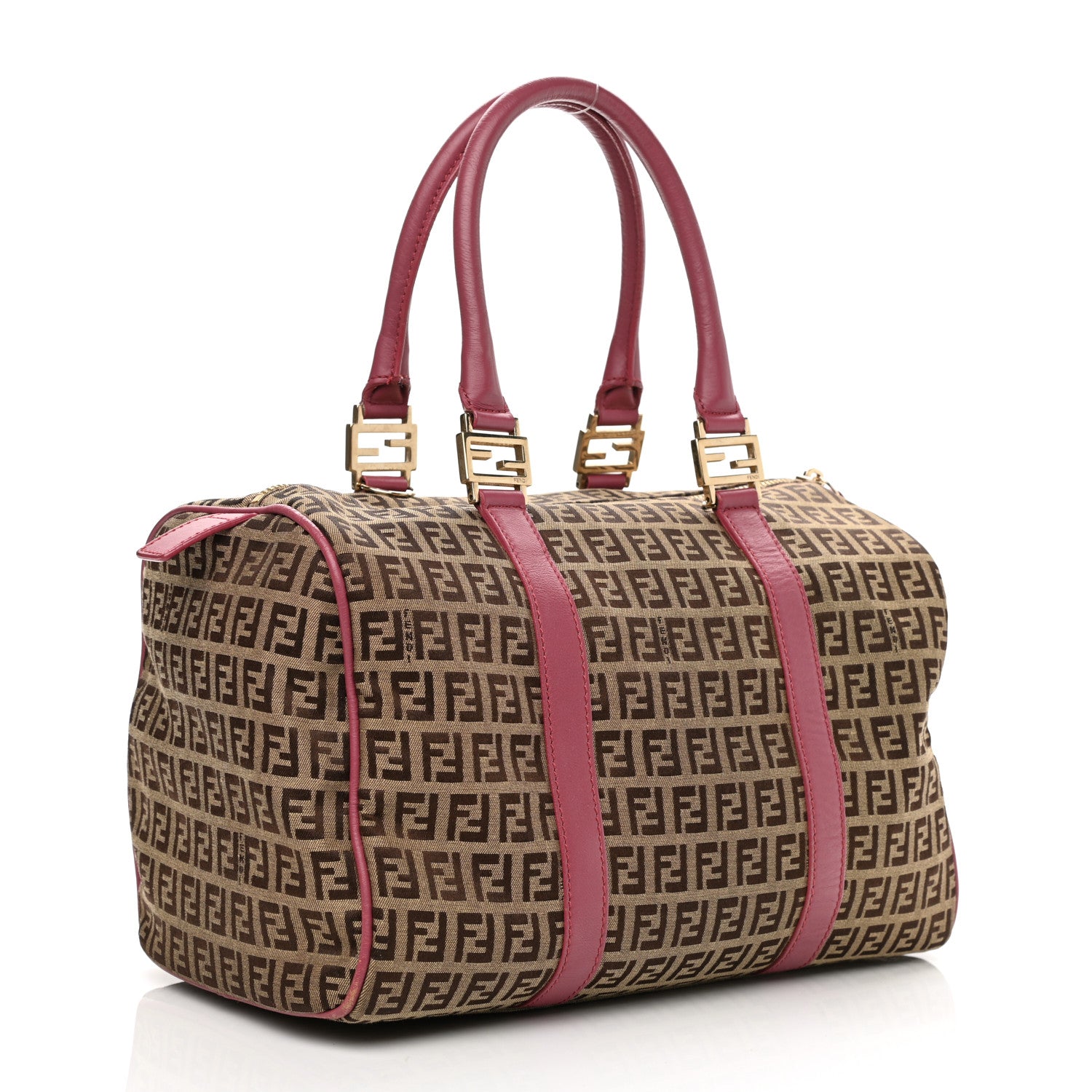 Fendi Zucchino Vitello Forever Boston Mogano Panna Erica 3 of 13