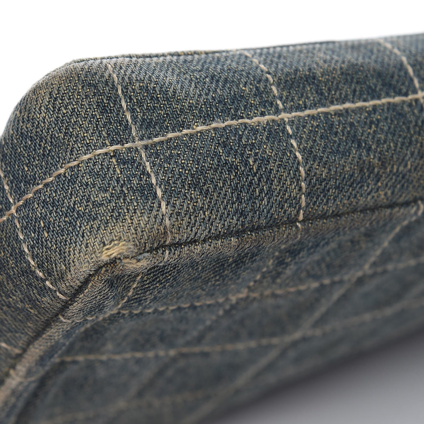 Denim Chocolate Bar Quilted East West Flap