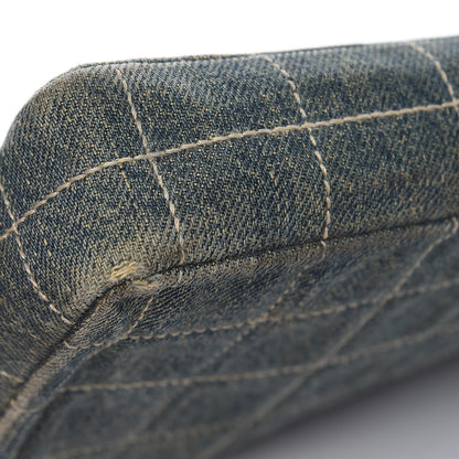 Chanel Denim Chocolate Bar Quilted East West Flap 13 of 15